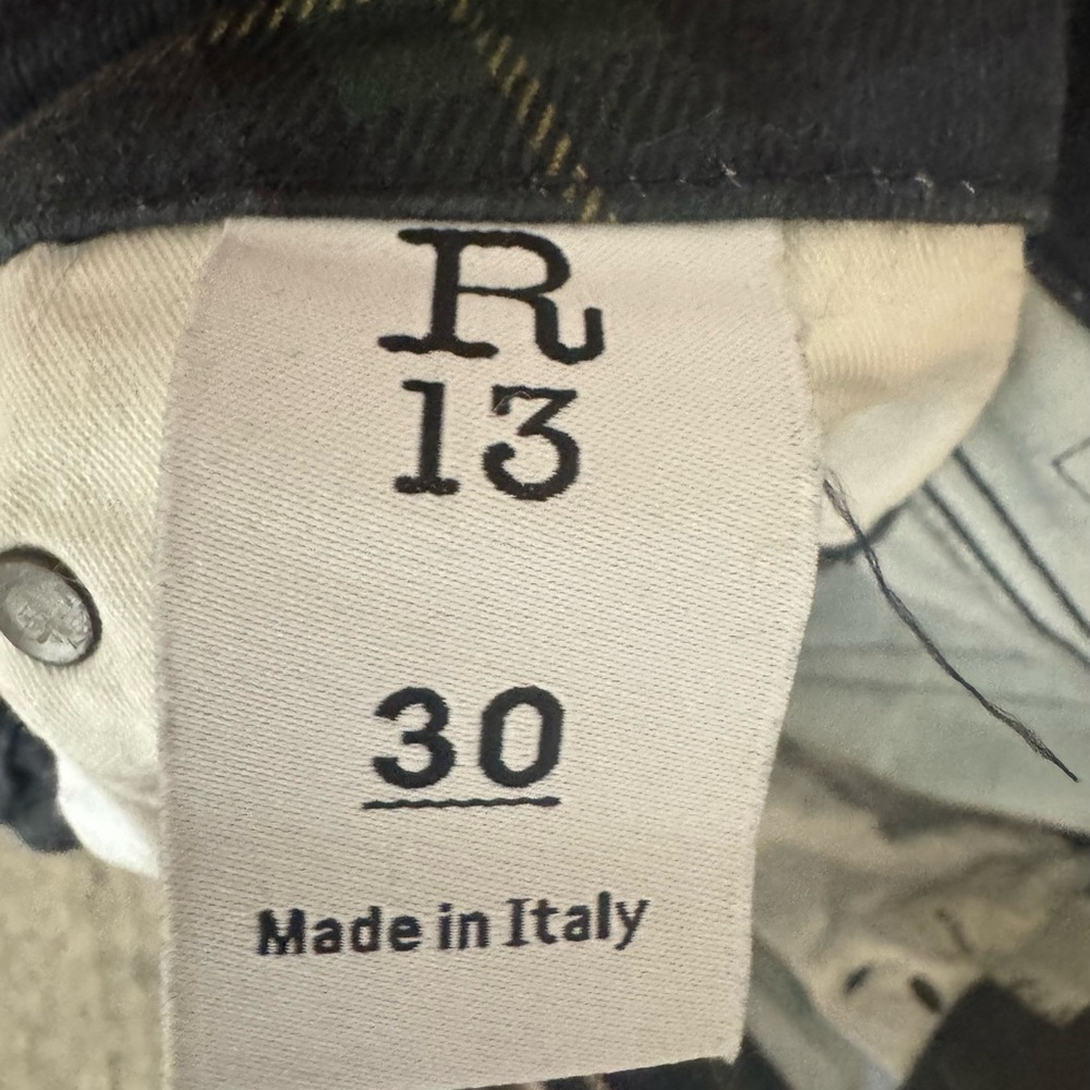 R13 Tartan Flare Pants in Blue and Green - Picture 6 of 9